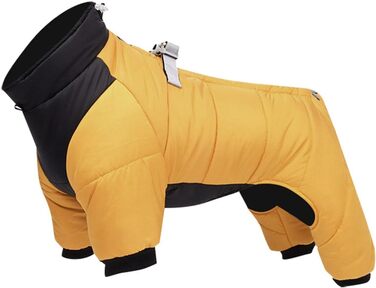 Зимовий одяг для собак - тепла куртка, вітрозахисний жилет, зимовий костюм, піжама для собак (жовтий, M)