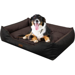 Лежак для собак DOGGY S, 67x54 см, коричневий, з високими бортами, легко чистити