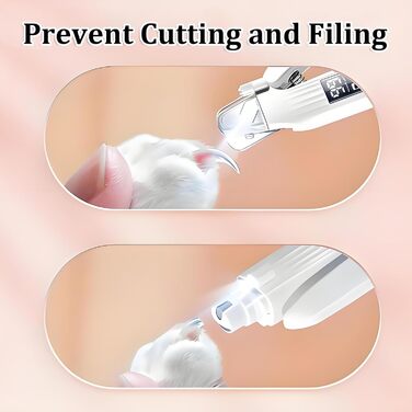 Набір для догляду за кігтями собак Nagelknipser з підсвічуванням 2 в 1 - LED-дисплей, USB-зарядка, алмазний нашийник, безпечний, тихий