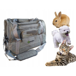 Транспортувальна сумка-переноска для котів та собак, сіра, зручна та портативна