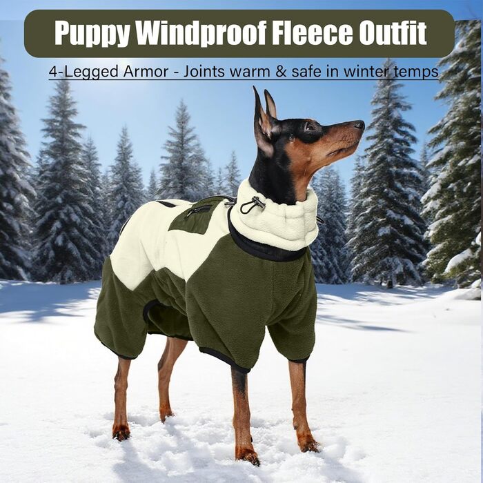 Зимовий теплий одяг для маленьких собак, куртка з ніжним флісом та капюшоном, Onesie (Абрикосовий зелений, S)