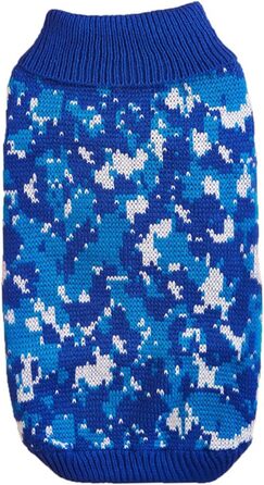 Світер для собак Jecikelon, камуфляж, рогалик, теплий, для маленьких собак та котів, розмір L, зелений