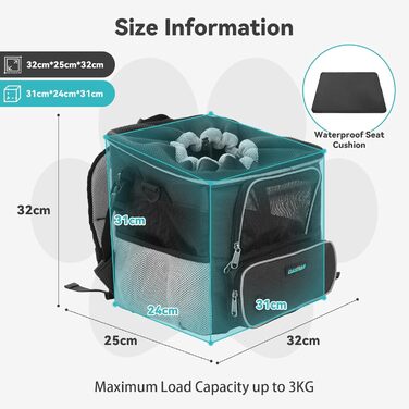 Корзина для собак на велосипед до 3 кг з адаптером для керма Φ53 мм, переноска для собак, рюкзак, автокрісло з сітчастими вікнами, водонепроникне сидіння, підходить для цуценят