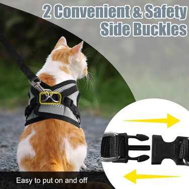 Нашийник для котів Bindokun з повідком, анти-вислизання, комплект, розмір M, сірий