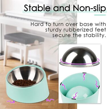 Нахилена годівниця для собак та котів SuperDesign 15°, зелений меламін, 600 мл