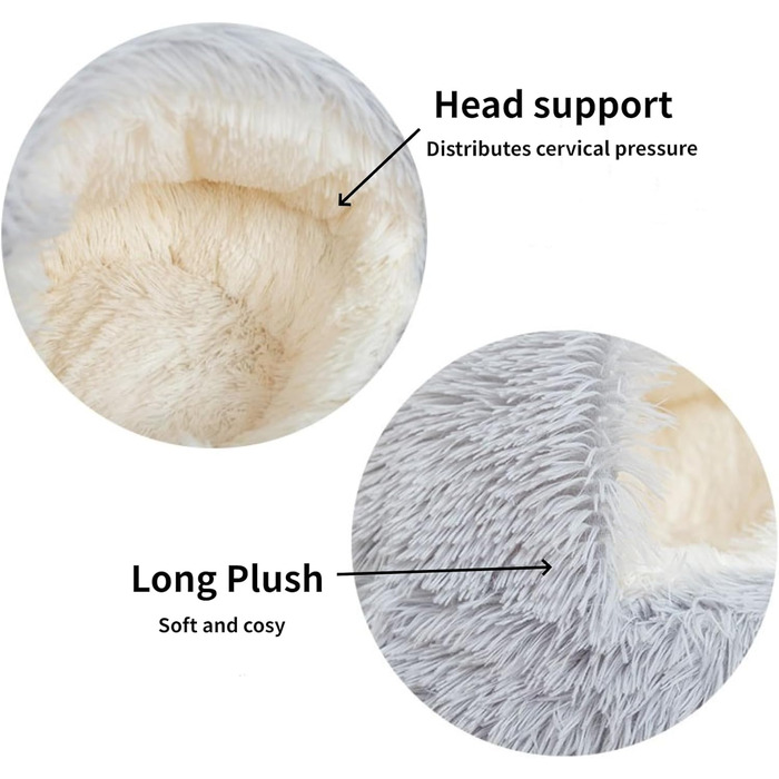 Кругле ліжко-бункер для собак та котів, 50 см, м'яке, зручне, легко миється | LOMUG