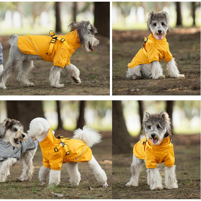 Жовтий дощовик для собак BT Bear, розмір M, водонепроникний, зі світловідбиваючими елементами