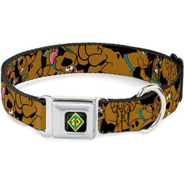 Нашийник для собак Buckle-Down Scooby Doo, з пряжкою, 2,5 см, чорний, для шиї 22,9–38,1 см