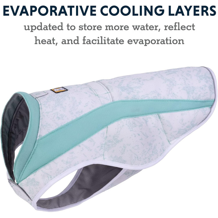 Охолоджувальний жилет для собак RUFFWEAR Swamp Cooler, SPF 50+, захист від сонця, максимальне покриття, отвір для шлейки, для спеки, зелений, розмір M (69-81 см)