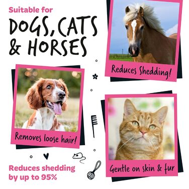 Щітка для грумінгу Bugalugs Enthaarungsbürste для собак, котів, коней – інструмент для догляду за тваринами, що делікатно та ефективно видаляє шерсть. Широкий плоский гребінь для догляду за шерстю собак, котів та коней (чорна).