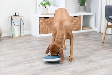 Килимок для повільного годування TRIXIE Slow Feeding Anti Schling Matte Pillars, TPE, Ø 35 см, сірий/блакитний