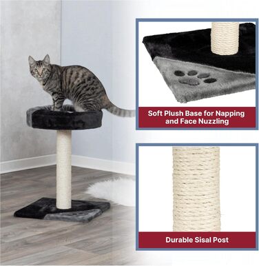 Дряпка для котів TRIXIE Tarifa, 52 см, сірий/чорний – компактний котячий будиночок з лежаком, зручний та стійкий