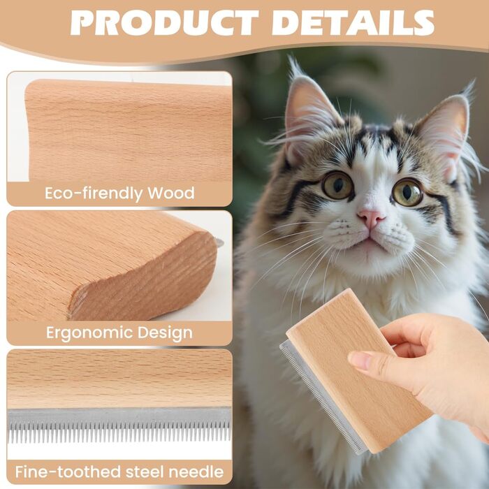 Набір з 3 щіток для вичісування шерсті собак та котів, інструмент для видалення шерсті з 2 гребінцями для собак, котів, коней, безболісне доглядове обладнання для короткої шерсті