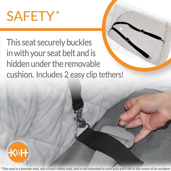 Підвищувач для собак K&H Pet Product Bucket Booster з кріпленням для безпеки, зручний для маленьких собак, стабільний, антрацитовий/кремовий, з підігрівом