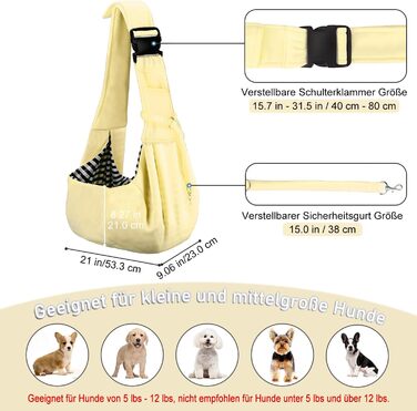 PetLoft Слінг-переноска для собак, реверсивний, регульований, для собак/кішок/кроликів (Бежевий)