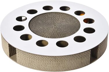 Екологічна кігтеточка з дзвоником: 2-в-1 для котів - 24x45x5 см (Circle)