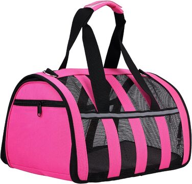 Транспортна сумка для тварин ITODA: переноска для собак та котів, рожева, 43x27x26 см