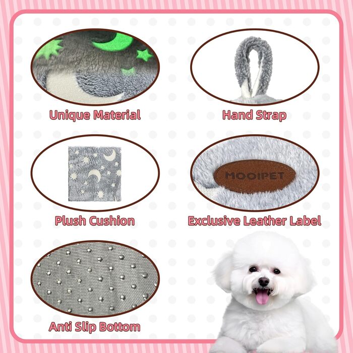 Кішечка-будиночок Mooipet з плюшевим матрацом, сірий, 40x40x35 см