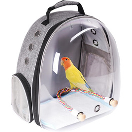 Рюкзак-переноска для птахів Interfashioner® Bird Carrier Rucksack, сірий (Feathered Grey)