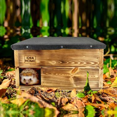 Будиночок для їжаків з дерев'яною підлогою IDEA HOME, всесезонний, водостійкий, для саду, зимівля тварин