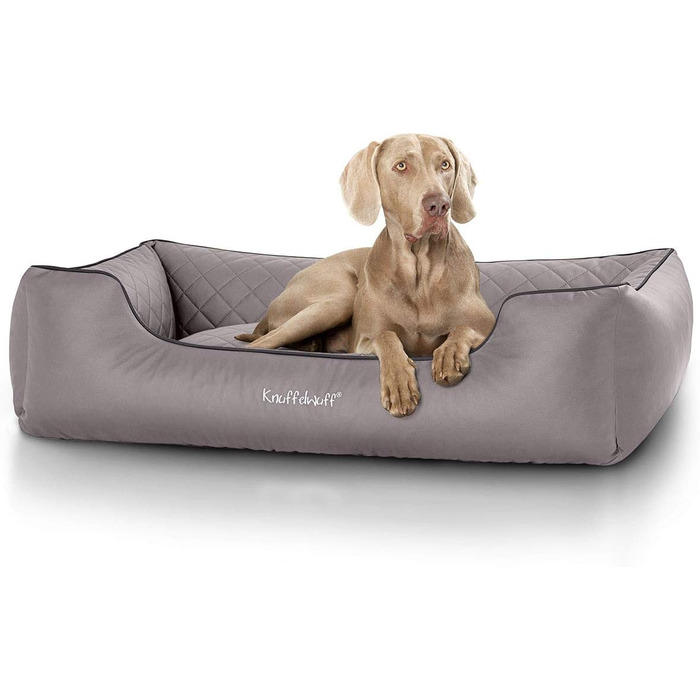 Крісло-ліжко для собак Milan XXL, штучна шкіра, 120 x 85 см, сірий колір, миється