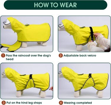 Дощовик для собак Kuoser, жовтий, XL - водонепроникний захист від дощу
