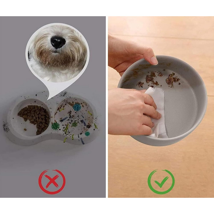 Керамічна миска для собак та котів з бамбуковою підставкою 2 шт. 600 мл (Чорний)