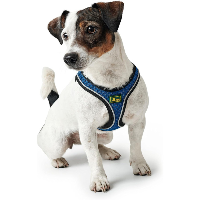 Нашийник для собак HUNTER HILO COMFORT, блакитний, XS-S, легкий, з сітчастого матеріалу, з відбиваючими елементами, для маленьких та середніх собак