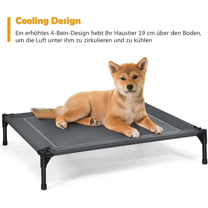 Лежанка для собак Relax4Life з балдахіном, сіра, 90x81x86 см, для дому та саду, до 60 кг