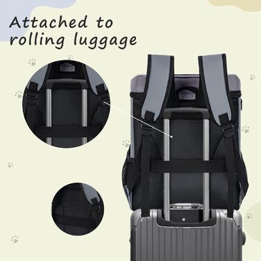 ANILD Рюкзак для собак, туристичний, з TSA-замком, сірий, з контейнерами для їжі та напування