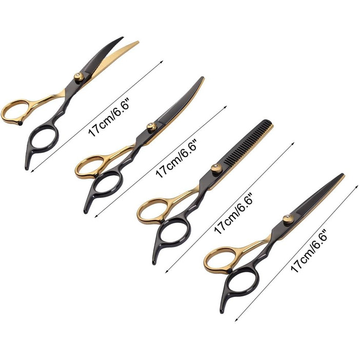 Набір ножиць для грумінгу собак, 7-в-1: ножиці з нержавіючої сталі з безпечними закругленими кінцями, ножиці для стрижки шерсті собак, ножиці для грумінгу котів та собак