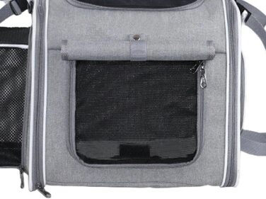 BAOFUYA: Рюкзак-переноска для собак і котів, розширюваний, з вентиляцією, для маленьких і середніх тварин (Blue/Grey)