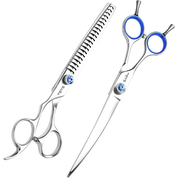 Професійна ножиця для грумінгу собак та котів з нержавіючої сталі VG10, 18 зубців, кут нахилу 30°, безпечна тупа кінчик