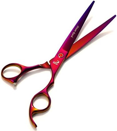 Набір для стрижки тварин, професійні ножиці для грумінгу собак та котів, 7.0 дюймів, фінішна ножиця, гребінець для догляду за шерстю, фіолетовий колір