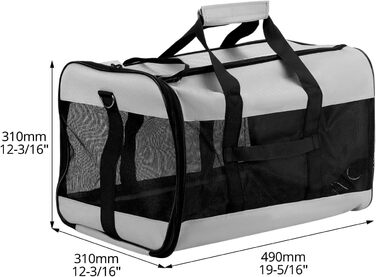 Транспортна сумка QWORK® для котів та собак до 10 кг (48x30x30 см) - переноска для тварин, портативна, миється