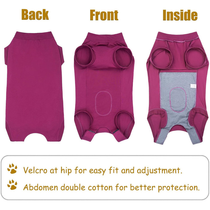 Захисний боді для собак після операції: захист рани, для сук та кобелів, Medica Pet Shirt, з застібкою-лямкою, альтернатива конусу та пов'язки, кольори S, Magenta