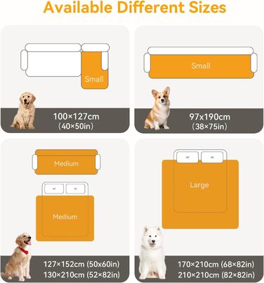 Водонепроникний килимок для собак, антиковзкий та пральний, ковдра для собак та котів, захисна ковдра від шерсті та подряпин для дивану, ліжка, автокрісла (Сірий, 127x152 см)