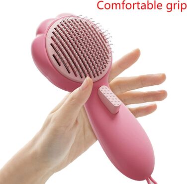 Щітка для собак для видалення шерсті, масажна щітка для котів, видаляє випадаючу шерсть та сплутаності, м'які щетинки, самоочисна, для собак з масажем, блакитна