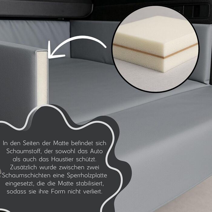 Килимок у багажник для собак Golden Dog, захист для автомобільного сидіння, чорний, 110 x 90 см, штучна шкіра