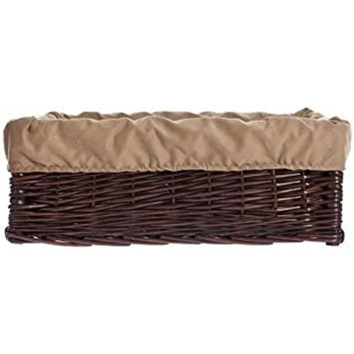 Корзина для собак і котів з плетеної лози, лежанка для тварин, 60x50x18 см, коричнева