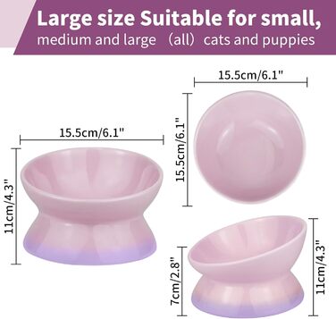 Підвищений годівниця для котів та собак Busnos, керамічний, жовтий, 15.5x15.5x11 см