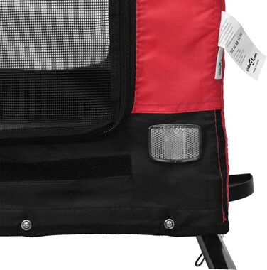 Причіп для собак Robuster на велосипед - Oxford, залізо, PVC, червоно-чорний, 134x68x74 см, для собак/кішок та багажу Model94027