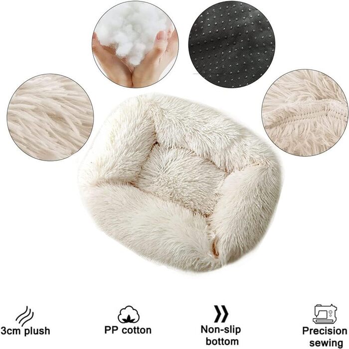 Кругле ліжко для собак та котів Chickwin з м'якого плюшу, зелене (80x65x18 см)