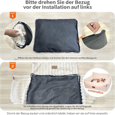 Софа для котів CheerPals Extended Katze – велике м'яке ліжко для котів та маленьких собак знімний, зручний дизайн, 63 x 55–66 см