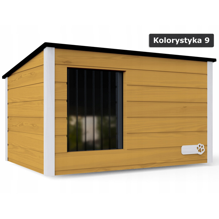 Велика утеплена будка XL з лежаком для собак + штора