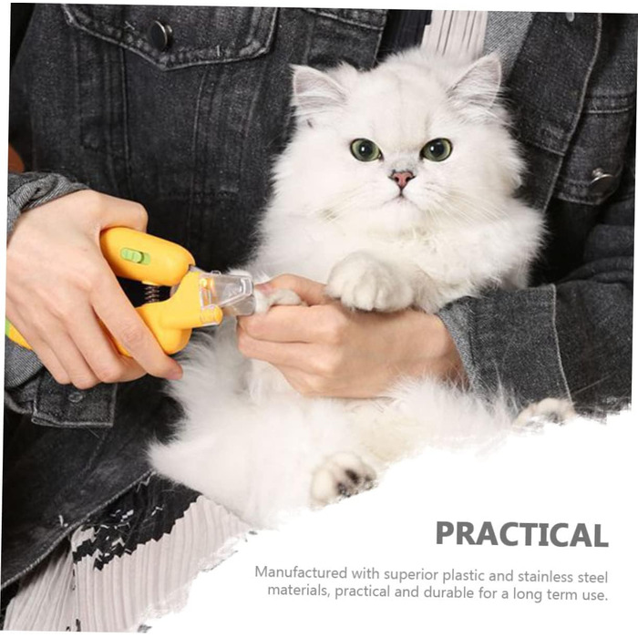 Безпечний тример для кігтів собак та котів BESPORTBLE з LED-підсвічуванням (14x5x2 см, жовтий)