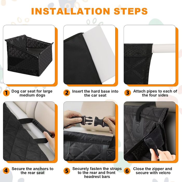 Підвищення для собак у машину - чорний L, для великих та середніх порід