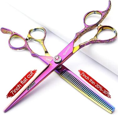Професійні ножиці для перукарів 7 дюймів з малюнком троянд, комплект 2 шт. з японської нержавіючої сталі