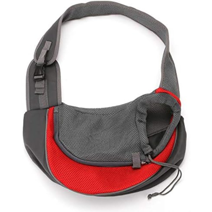 Транспортна сумка для собак та котів з регульованим плечовим ременем, дихаюча переноска для прогулянок та активного відпочинку (червона, 45x28 см)