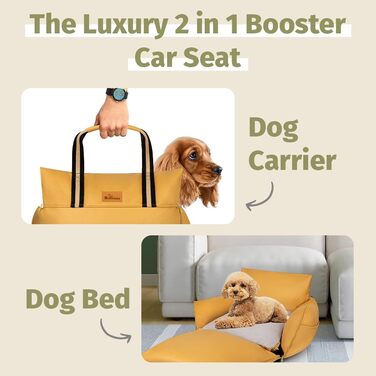 Водонепроникне ліжко-підвищення для собак в авто, переноска для собак, жовта